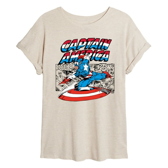 Marvel - Captain America Burst - Women's Oversized Graphic T-Shirt