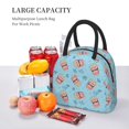 thumbnail image 5 of Honeii I Am A Fan Popcorn Print Insulated Lunch Bag Women Reusable Lunch Box with Pocket for Work Picnic Travel -One Size, 5 of 6