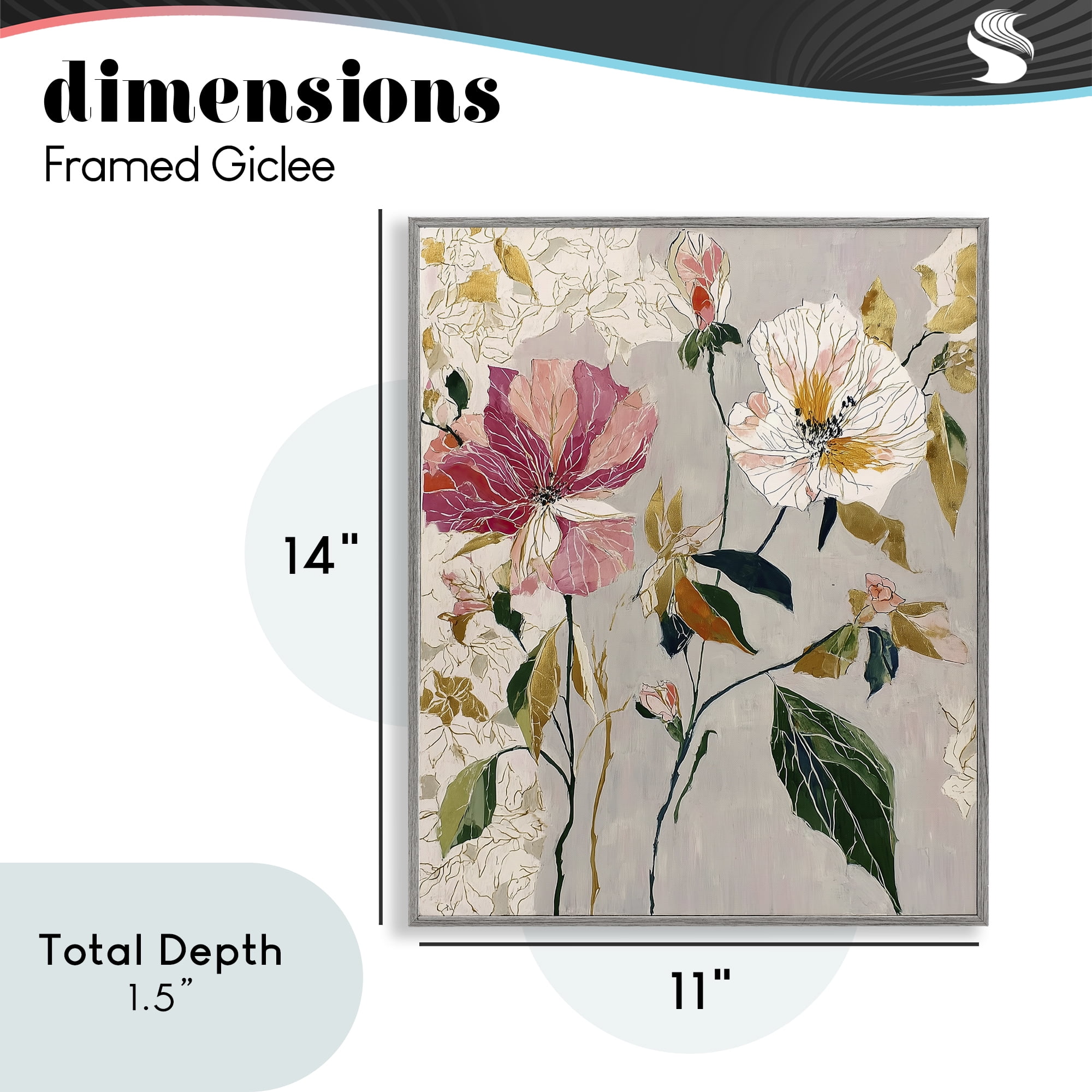 Playful Assumption Abstraction Gray Framed Giclee Art, design by Annabelle Hall