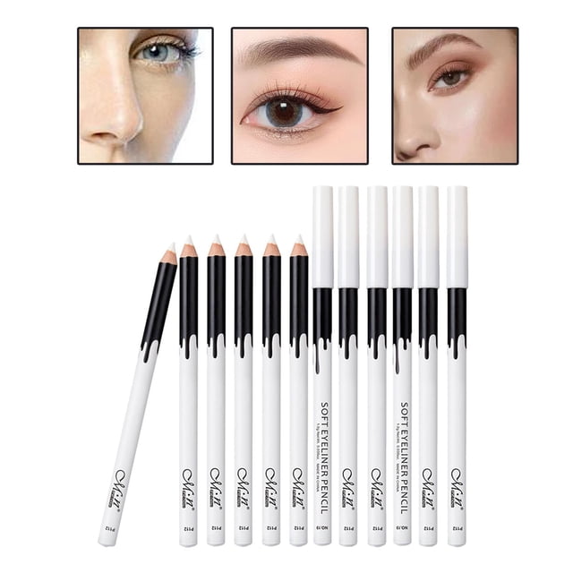 Lápiz resaltador multifunción a prueba de agua, delineador de ojos , lápiz de maquillaje, herramientas de cosméticos , 12 piezas Macarena Lápiz de sombra de ojos profesional