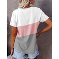 thumbnail image 3 of Camiseta de manga corta para mujer, camiseta de cuello redondo, camiseta de cuello redondo, camiseta informal de manga corta, rendimiento confiable, 3 of 4