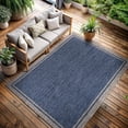 thumbnail image 4 of Outdoor Rug  8x10 Bordered Navy Blue Gray Modern Area Rugs For Indoor And Patios Porches Waterproof Washable Porch Deck Outside Carpet (bordered 8 X 10), 4 of 9