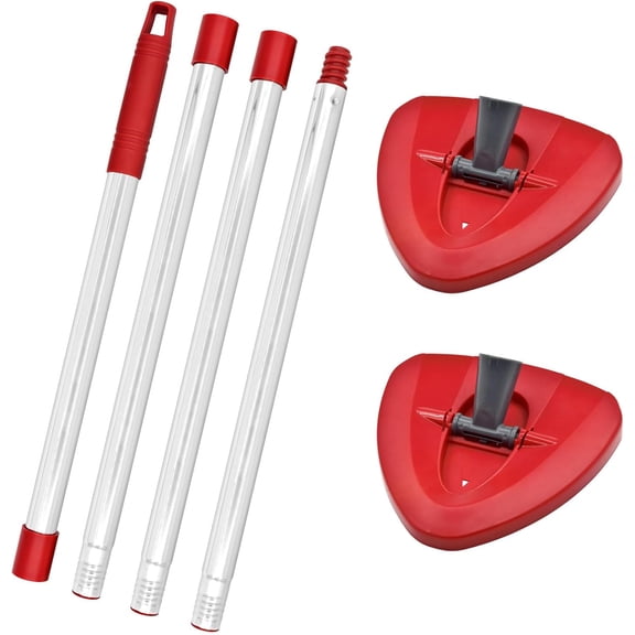 Mop Handle for O Cedar,2 Spin Mop Base for Ocedar, Mop Stick Pole Handle Adjustable 30-58" and Replacement Mop Base Part for EasyWring Spin Mop, Lightweight & Durable