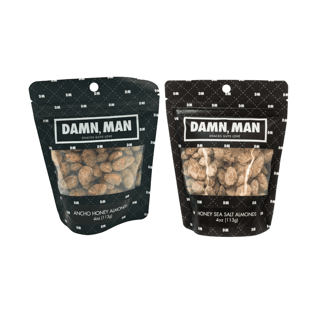 Damn, Man Honey BBQ Nut Snack Pack Box - Sweet & Spicy Father's Day Gift for Dad