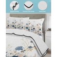 thumbnail image 4 of Navy Blue Spring Floral Full Size Down Alternative Comforter,Lightweight Comforter Quilt Bedding Set with Pillow Shams Elegant Pastoral Flowers Watercolor Bed Comforter Duvet Insert 78"x90", 4 of 7