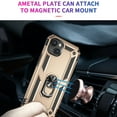 thumbnail image 6 of For iPhone 13 Mini Case ,Heavy Duty Shockproof Body Phone Cover Built in Metal Rotated Magnetic Ring Holder Kickstand,Dustproof,Anti-Scratch,Dual Layer Military-Grade Drop protection,Gold, 6 of 8