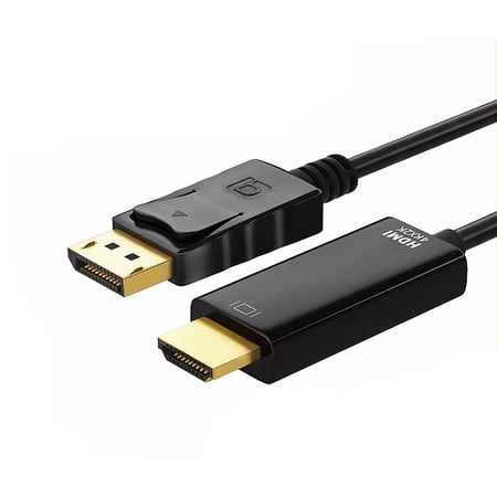 4K Display Port DP to HDMI Cable, Unidirectional DisplayPort to HDMI Cable - 6ft DP to HDMI Cable, Display Port to HDTV/Monitor/Projector Conversion Cord, 60Hz 2160P 25.92Gbps HDR Audio Video Adapter
