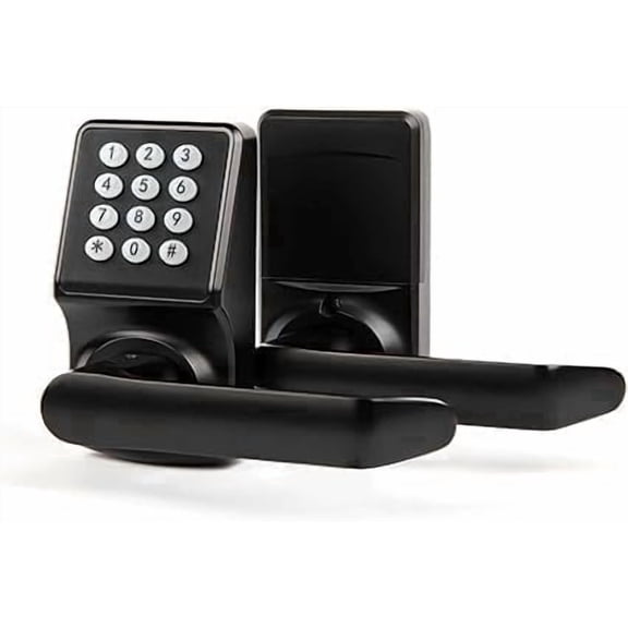 Entry Door Lock, Electronic Keypaddoor Lock Withhandle, Digital Door Lockwithkeypads, ICCard andKey, Easy Installationfor Home, Hotelļ¼Matte Blackļ¼