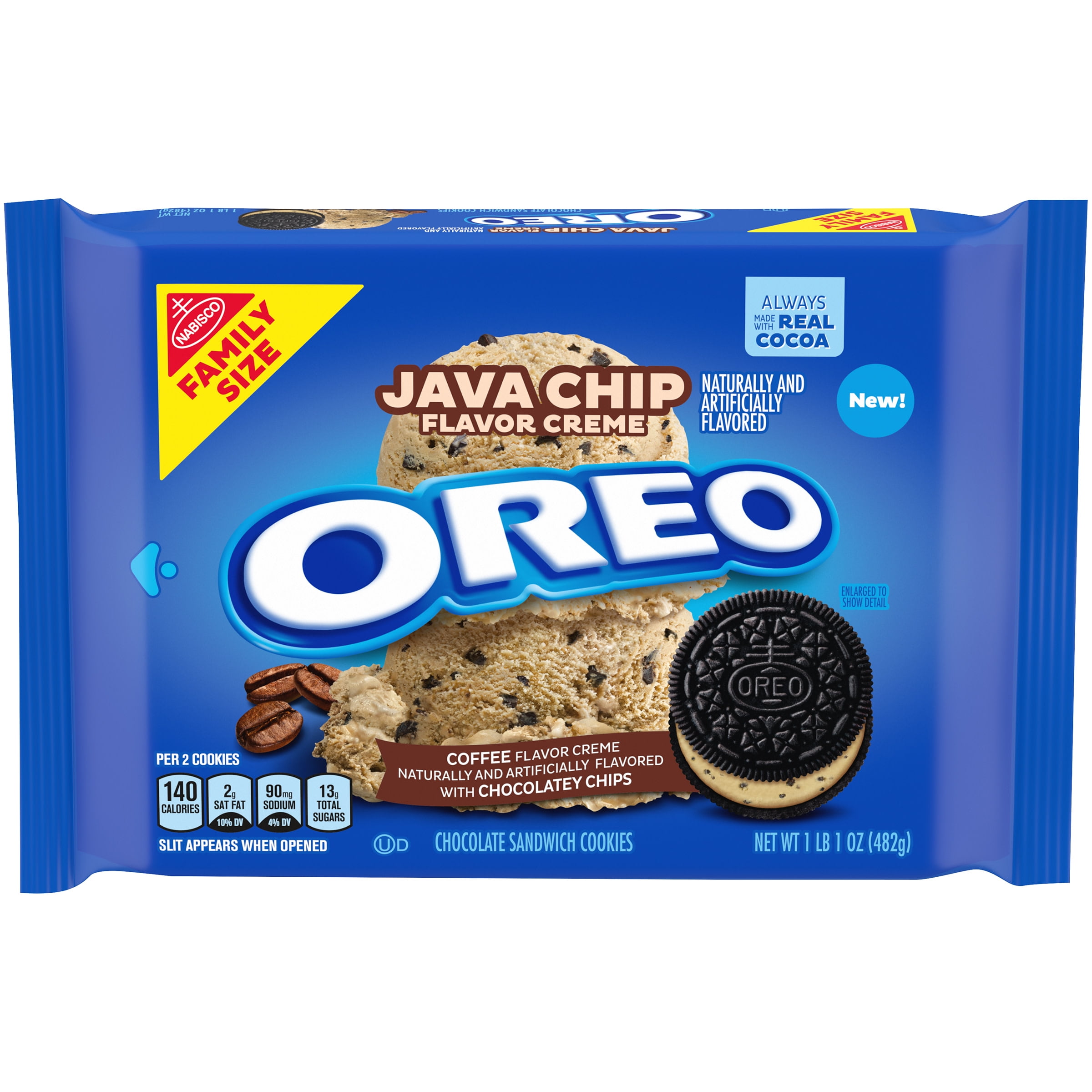OREO Java Chip Flavored Creme Chocolate Sandwich Cookies, Family Size, 17 oz Walmart