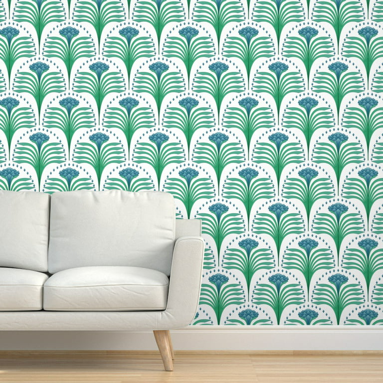 Floral fountain art deco Pattern Wallpaper for Walls | Curtain Call