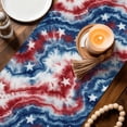thumbnail image 3 of American Flag Tie-dye Table Runner 48 Inches, Blue Red Ombre Abstract Art Bed Runner Dresser Scarves Tabletop for Indoor Outdoor Parties/Ceremony/Banquet, 13" x 48", 3 of 8