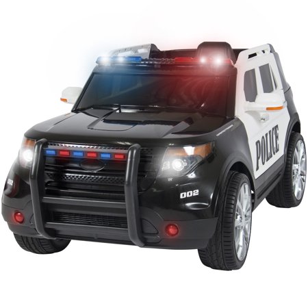 Best Choice Products Kids 12V Electric Police Ride-On SUV with RC, Lights/Sounds, AUX, (Best Suv For Car Camping)