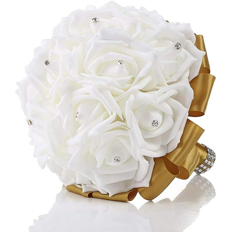 EXCEART 10pcs 50 Desk Topper White Headbands Wedding Bouquet Acrylic Bead  Drops Flower Branches Wedding Decor Diamonds for Flower Bouquets Touch