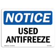 thumbnail image 1 of Señal de aviso OSHA de anticongelante usado de aluminio SignMission, 1 of 5