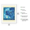 thumbnail image 2 of The Blue Rooster or The Dream Of The Village (Le Coq Bleu Ou Le Rêve Du Village) - From an Original Color Painting by Marc Chagall c.1958 - Fine Art Rolled Canvas Print (Unframed) 20in x 26in, 2 of 3