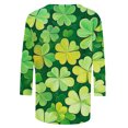thumbnail image 4 of hotojiny Plus Size St. Patrick's Day Tops for Women Fashion Spring Cute 3/4 Sleeve Shirts Lounge Loose Crewneck Blouse, 4 of 5