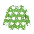 thumbnail image 3 of vdgthytj kids St. Patrick's Day Shirts boy girl Clover Shamrock 3/4 Sleeve Tops Casual Holiday Graphic Blouses, 3 of 6