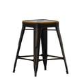 thumbnail image 1 of 24'' High Backless Distressed Copper Metal Indoor-Outdoor Counter Height Stool, 1 of 9
