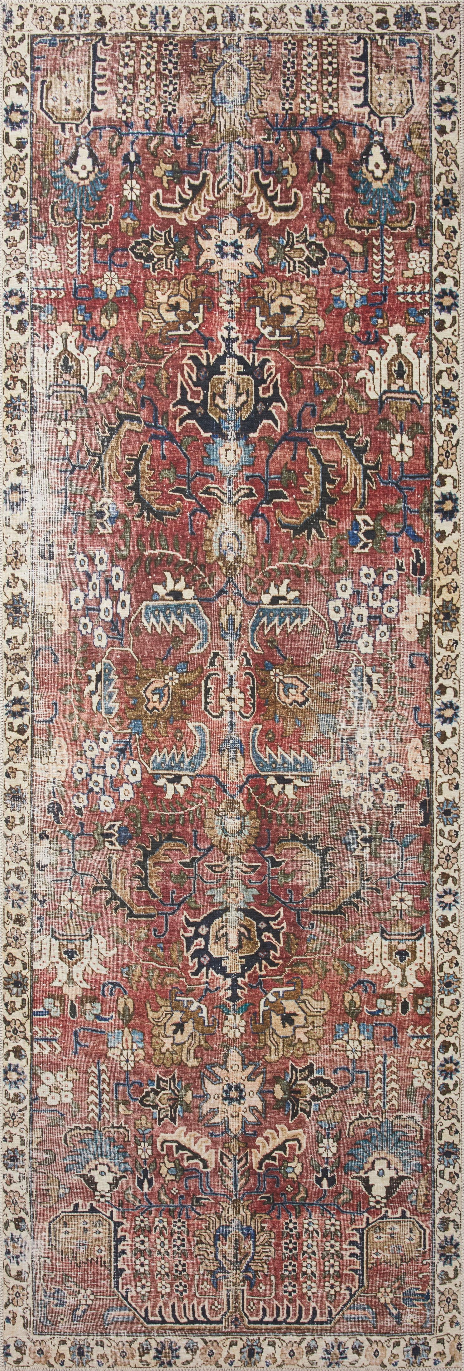 Chris Loves Julia x Loloi Jules Merlot/Multi 7'-6" x 9'-6" Area Rug