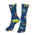 thumbnail image 6 of Xecao Dinosaur In Space Print Fashion No Heel Casual Crew Socks Cushioned Breathable for Men Women - Moisture wicking,Not easy to fade Suitable for daily, 6 of 7