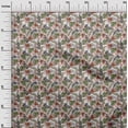 thumbnail image 3 of oneOone Tissu Polyester Spandex Blanc Motif Feuille Tropicale Tissu au Mètre 56 Pouces de Large, 3 of 5