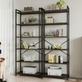 thumbnail image 6 of Casacomoda 6-Tier Tall Bookshelf, Large Bookcase with Steel Frame, Deep Book Shelf for Living Room, Home Office, Study, Industrial Style, Black, 6 of 6