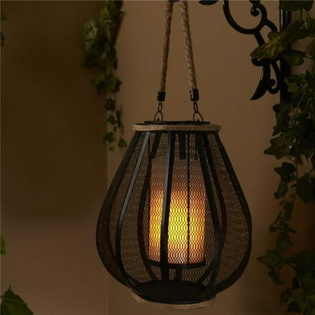 Dahl 11" Mesh Lantern with Dancing Flame