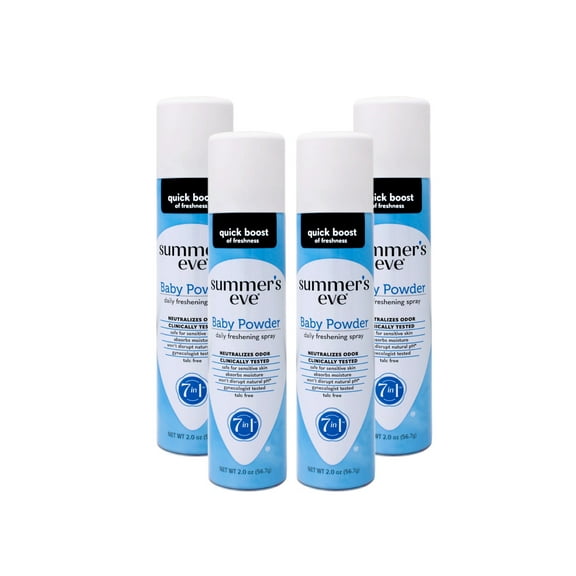 Summer's Eve Baby Powder Daily Gentle Feminine Spray, 2 oz (Pack of 4)