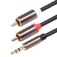 thumbnail image 2 of Cable de audio AUX de 3,5 mm a 2 RCA 1/8 a divisor 2RCA para amplificador de PC, 2 of 9