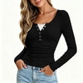 thumbnail image 5 of Zormilly Long Sleeve Shirts for Women Ribbed Knit Crew Neck Slim Fitted Fall Outfits 2026 Fashion Ruched Basic Tees, S-2XL, 5 of 9