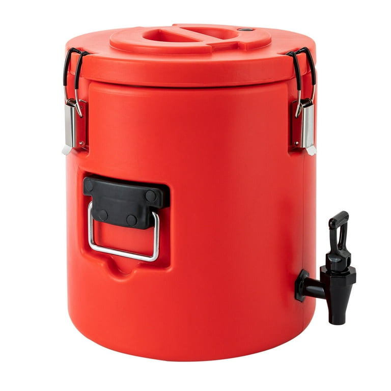 YIYIBYUS 3.7 gallon Beverage Drink Dispenser Insulated Thermal Hot and Cold  Beverage Dispenser w/Bucket Lid, Red