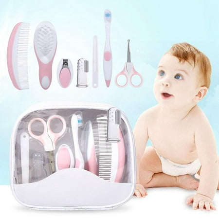 Zerone 7 Pcs / Set Baby Grooming Care Manicure Set Infant  Kids Safety Care Newborn Gift Box Comb Hair Brush Toothbrush Finger Toothbrush Nail Clipper Emery Board