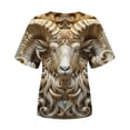 thumbnail image 5 of Drses Women's Round Neck Animal Relief Printed Short Sleeved Top Outdoor Daily Casual Short Sleeve Tee Shirt, 5 of 5