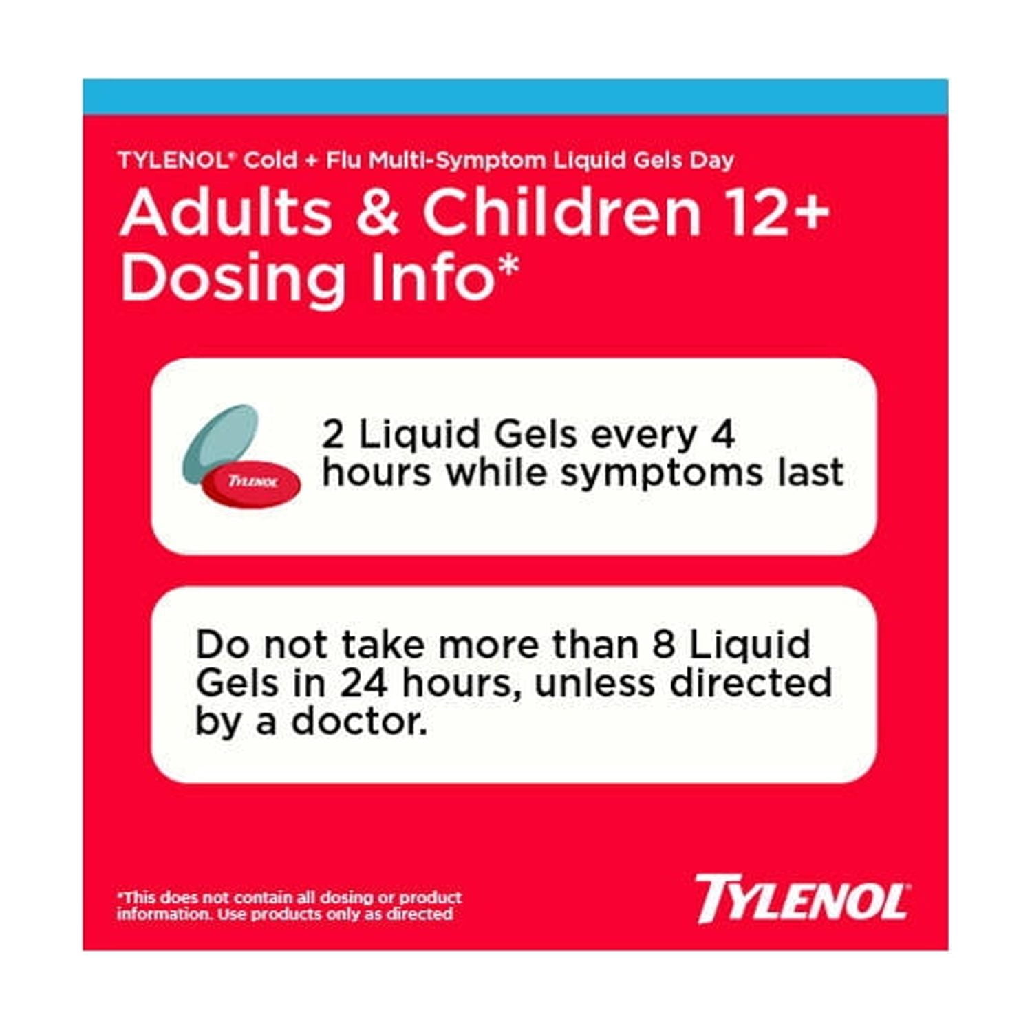 Tylenol Daytime Cold & Flu Multi-Symptom Relief Liquid Gels, 24 Count