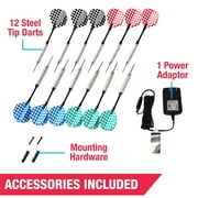 MD Sports Bristlesmart Smart Dartboard Cabinet with Digital X/O Cricket Scorekeeping and Steel Tip Dart Set