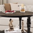 thumbnail image 6 of Round End Table, Small Side Table with 3 Shelves for Living Room, Bedroom, Night Stand Accent Coffee Table with Steel Frame for Small Spaces, Dark Oak, 6 of 7
