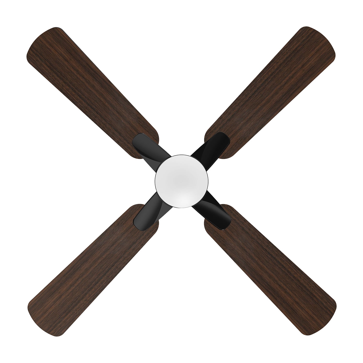 Mainstays 52 Inch Hugger Ceiling Fan With LED Light and Remote Control, Black, Quiet DC Motor
