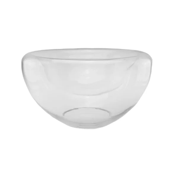 Northlight 7.25" Transparent Glass Pillar Candle Holder With Concave Interior