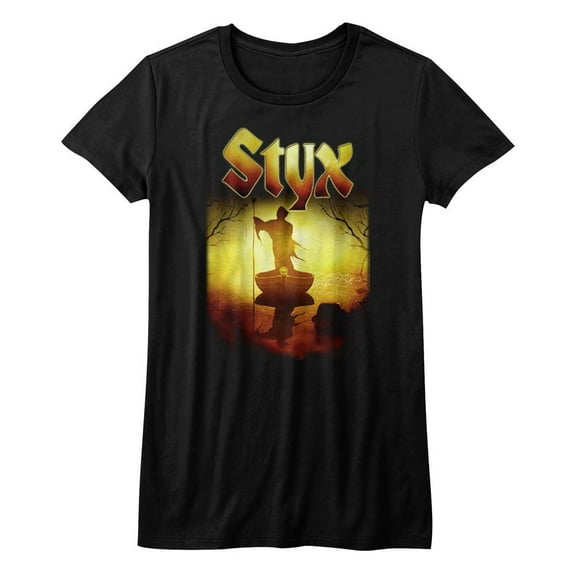 Styx Creepy Ferry Black Junior Women's T-Shirt