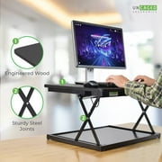 Mini Adjustable Standing Desk Converter – Portable Sit to Stand Desk Riser for Laptops and Monitors with 27.5x19.5 Desktop Surface and 4 Height Settings