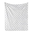 thumbnail image 1 of Damask Soft Flannel Fleece Throw Blanket, Geometric Simple Little Star and Baroque Repetition Print, Cozy Plush for Indoor and Outdoor Use, 70" x 90", Pale Purpleblue White, by Ambesonne, 1 of 5