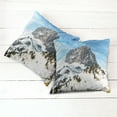 thumbnail image 2 of Ambesonne Nature Throw Pillow Cover 2 Pack, Mediterranean Snowy Peak, 24", Brown Blue White, 2 of 6
