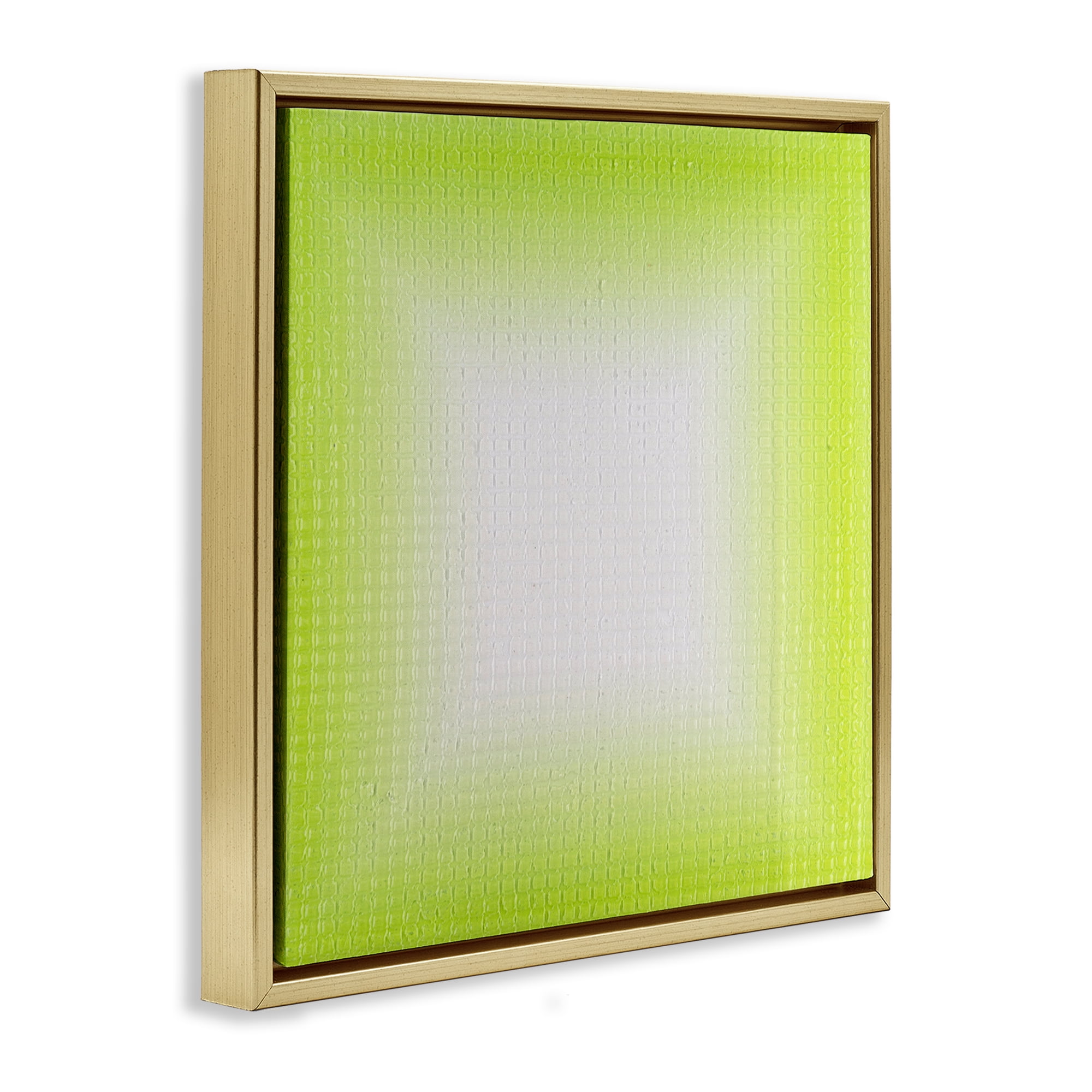 Stupell Industries Green Ombre Fade Abstract Painting Gold Floater Framed Canvas Art Print Wall Art, 25 x 25