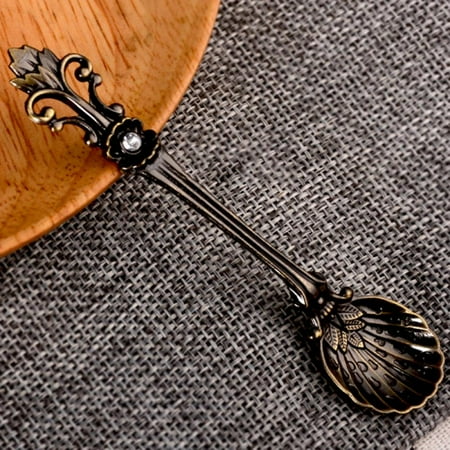 

Angmile Vintage Royal Flower Spoon Retro Handle Coffee Stir Desert Tea Spoon Creative Kitchen Mini Tableware Cup Decoration