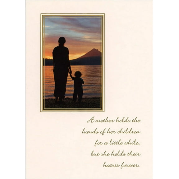 RSVP Hand in Hand on Beach at Sunset Inspirational Mother's Day Card for Mom