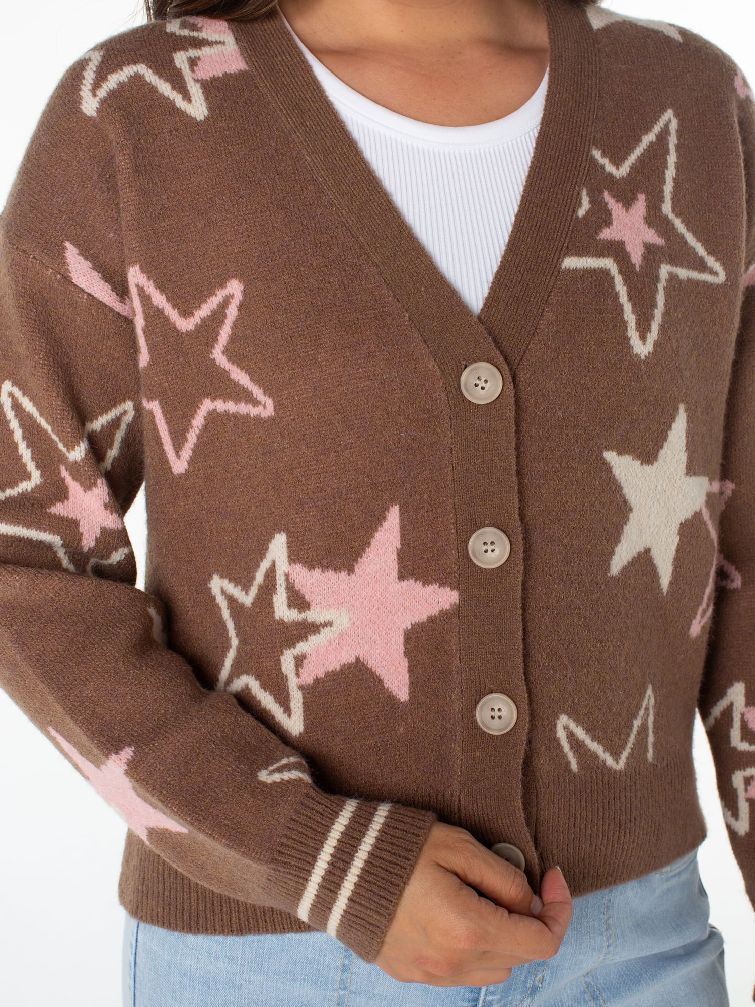 Celebrity Pink Women's and Women's Plus Long Sleeve Cardigan, Sizes XS-3X