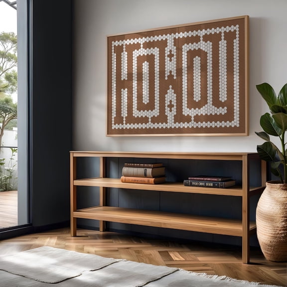 Howdy Tan Typographic Tile Poster, Western Wall Decor, Southwest Wall Art, Entryway, Southwestern Cowboy Cowgirl, Rustic Country Ranch Home Decor UNFRAMED Poster, Wall Art for Decor, Present, 8x12