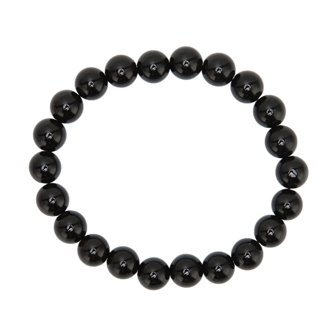 Pulsera de ágata negra Jadeshay elástica apilable de lujo