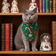 thumbnail image 4 of Racsoh Christmas Pet Bandana, Festive Dog Neck Scarf with Candy Cane Print, Soft Triangle Bib for Small Medium Cats, for Party Photo Winter Decor (Green B), 4 of 7
