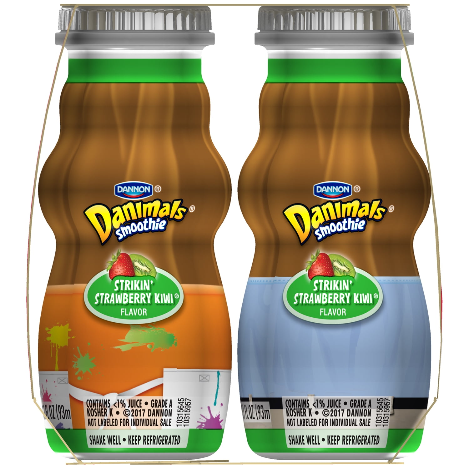 Dannon, Danimals Smoothie Yogurt, Low Fat, Strawberry Kiwi Flavor, 3.1fl oz, 6 Count, Plastic Cup